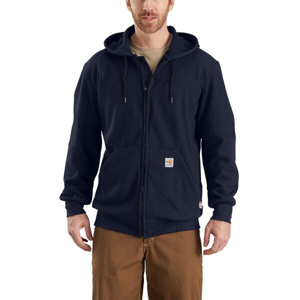 Carhartt FR Heavyweight Zip Front Sweatshirt in Dark Navy